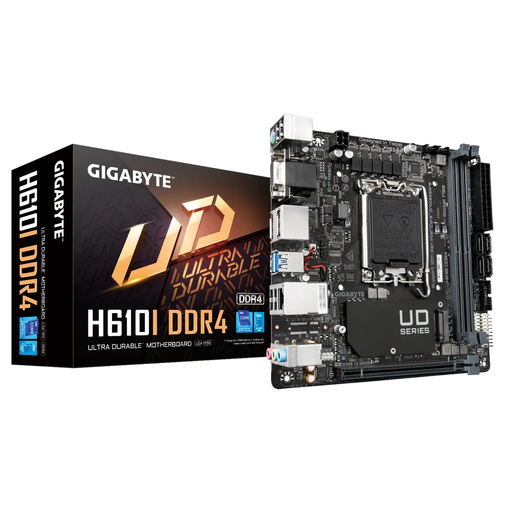 לוח אם – Gigabyte H610i DDR4 Mini-ITX LGA1700 - צבע שחור