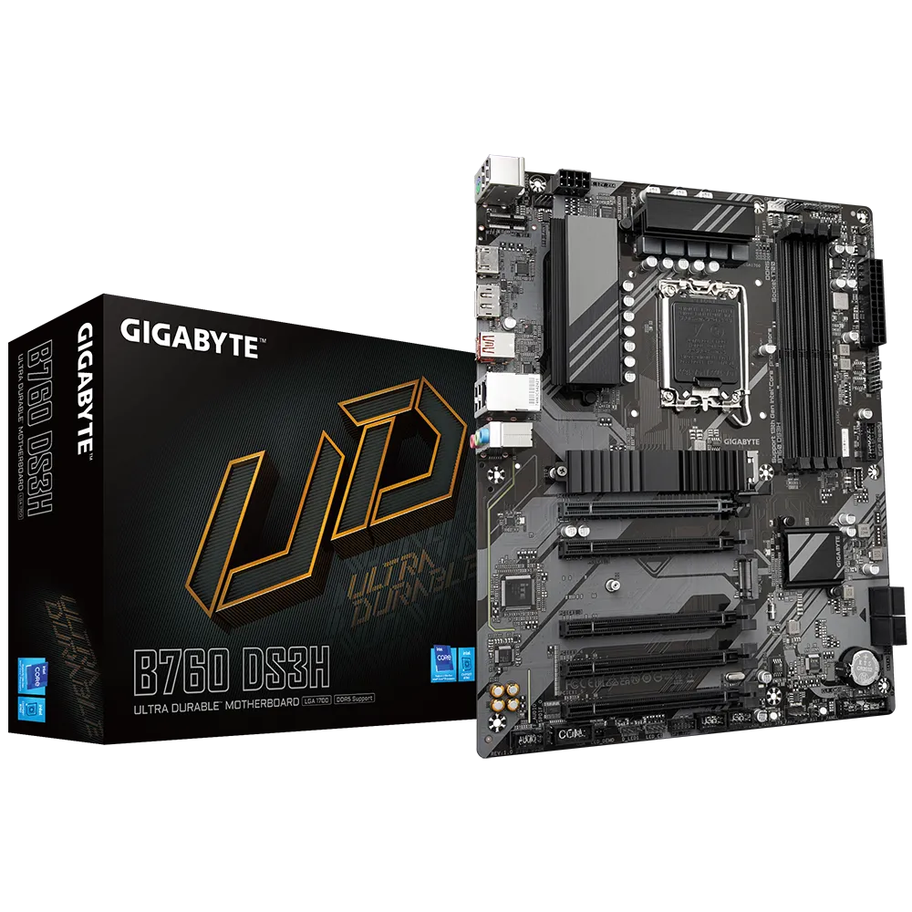 לוח אם – Gigabyte B760 DS3H ATX LGA1700 DDR5 - צבע שחור