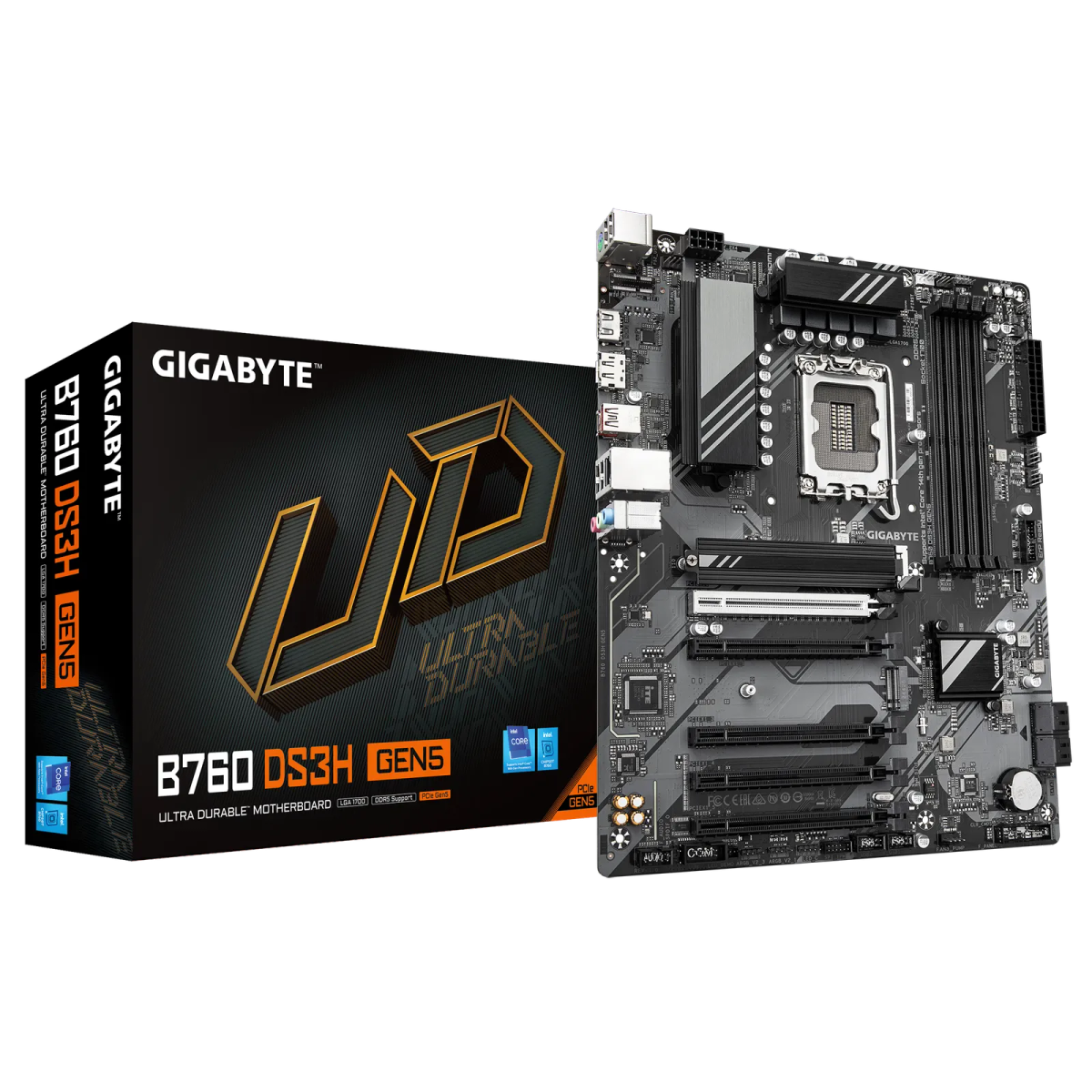 לוח אם – Gigabyte B760 DS3H GEN5 ATX LGA1700 DDR5 - צבע שחור