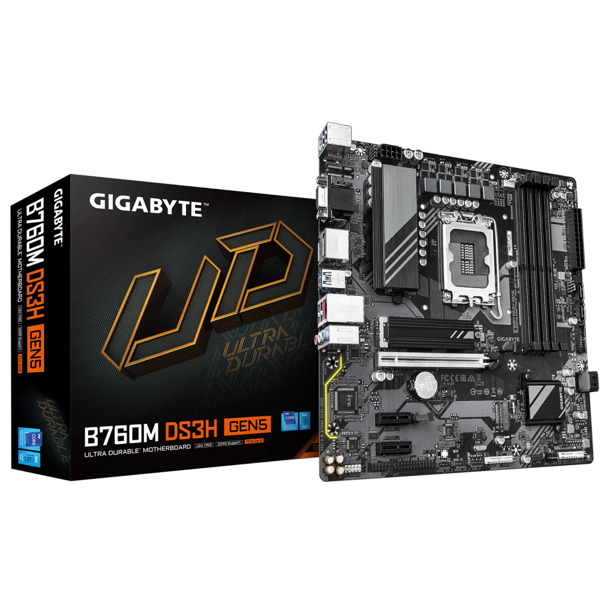 לוח אם – Gigabyte B760M DS3H GEN5 Micro-ATX LGA1700 DDR5 - צבע שחור