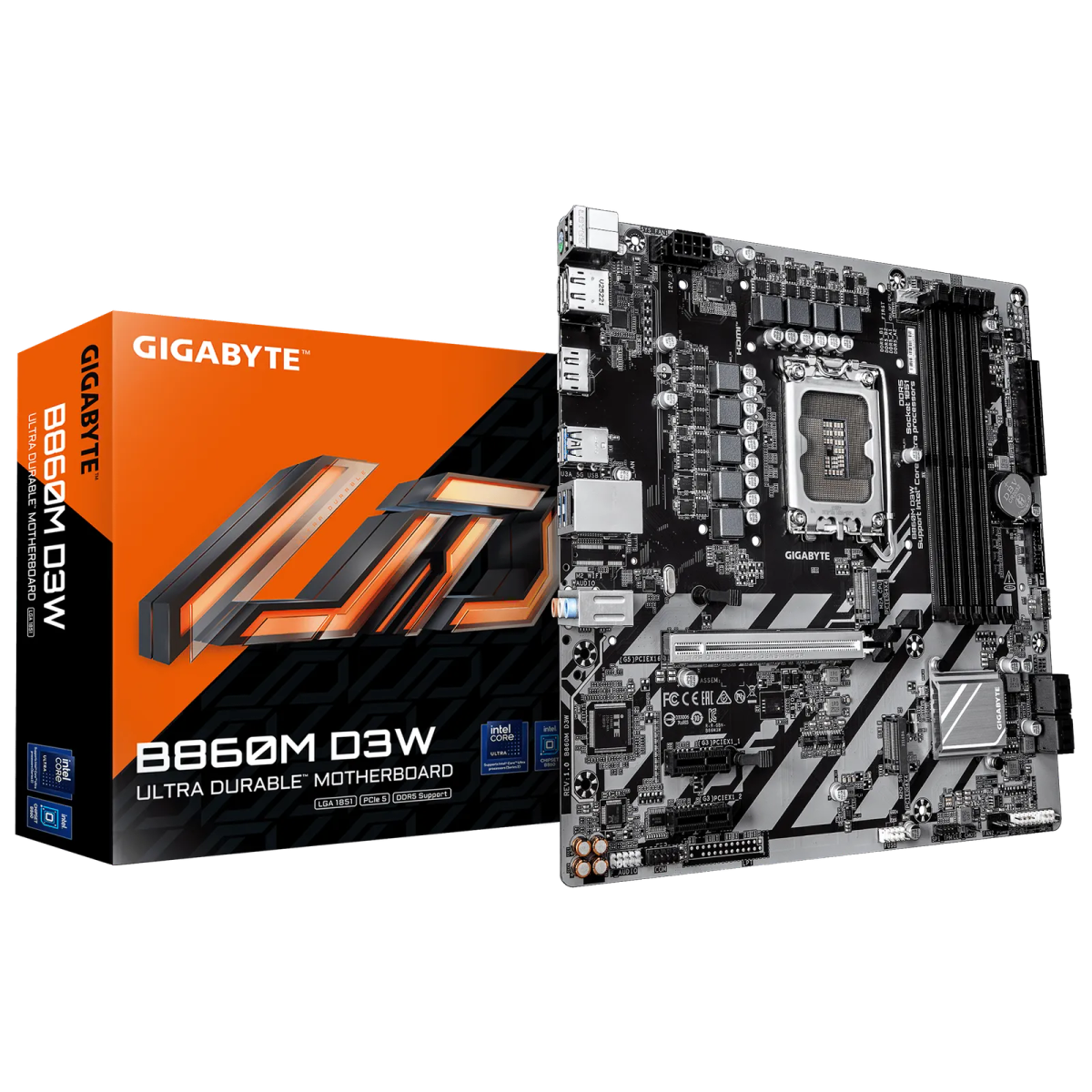 לוח אם – Gigabyte B860M D3W Micro-ATX LGA1851 DDR5 - צבע שחור