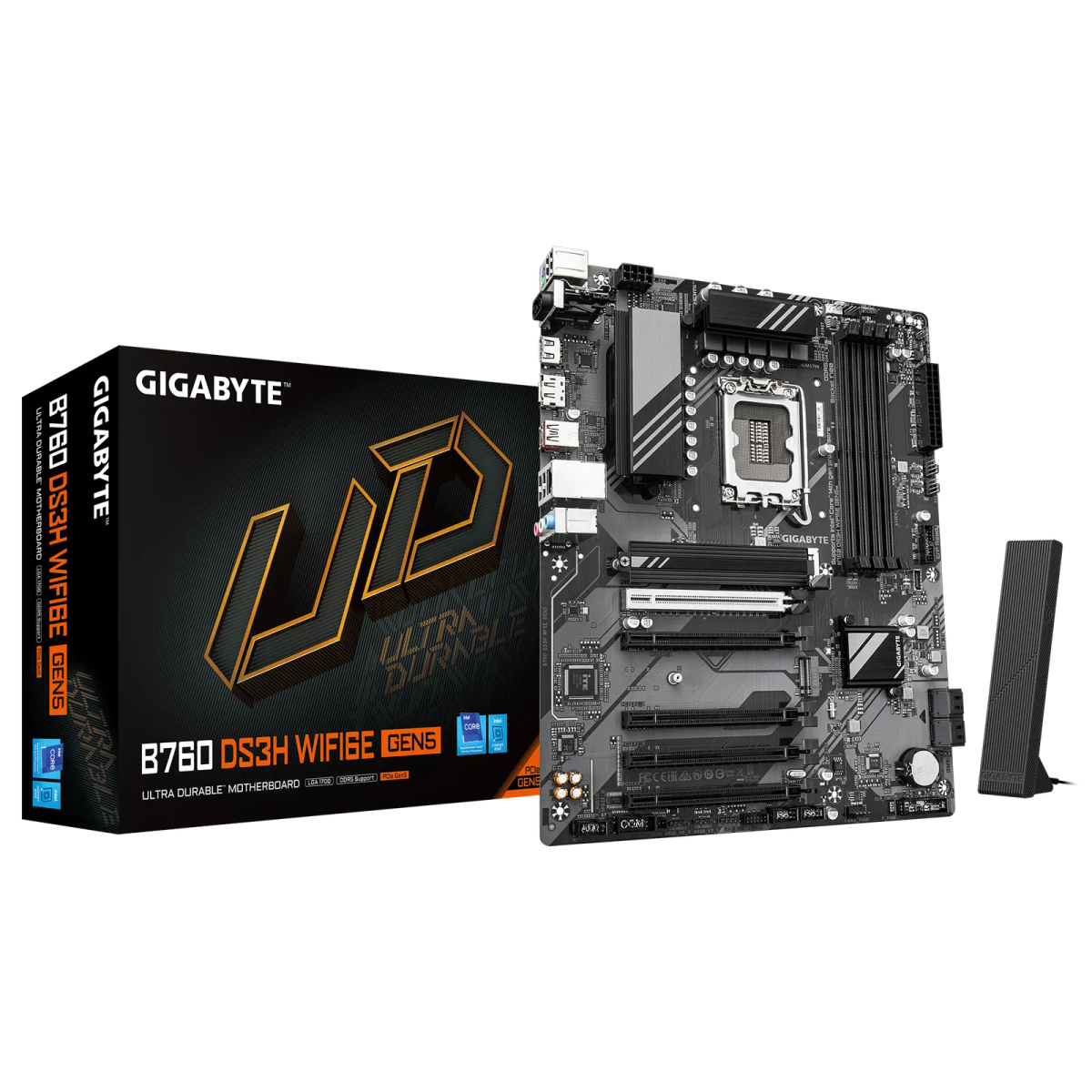 לוח אם – Gigabyte B760 DS3H WIFI6E GEN5 ATX LGA1700 DDR5 - צבע שחור