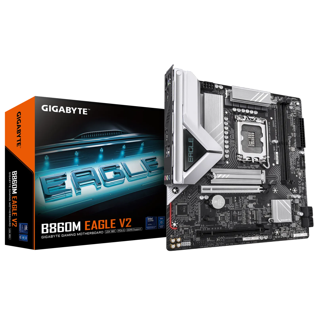 לוח אם – Gigabyte B860M EAGLE V2 Micro-ATX LGA1851 DDR5 - צבע שחור/כסוף
