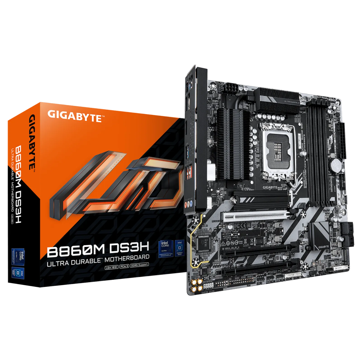 לוח אם – Gigabyte B860M DS3H Micro-ATX LGA1851 DDR5 - צבע שחור/כסוף