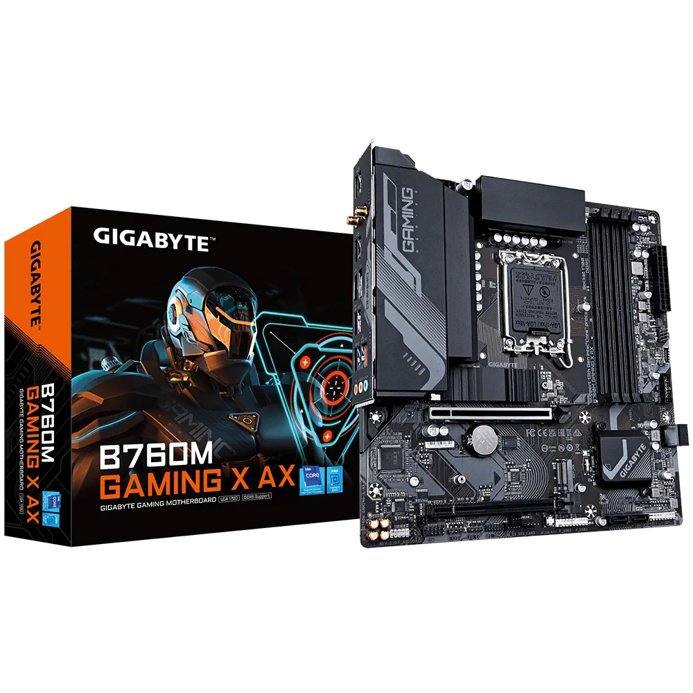 לוח אם – Gigabyte B760M GAMING X AX Micro-ATX LGA1700 DDR5 - צבע שחור