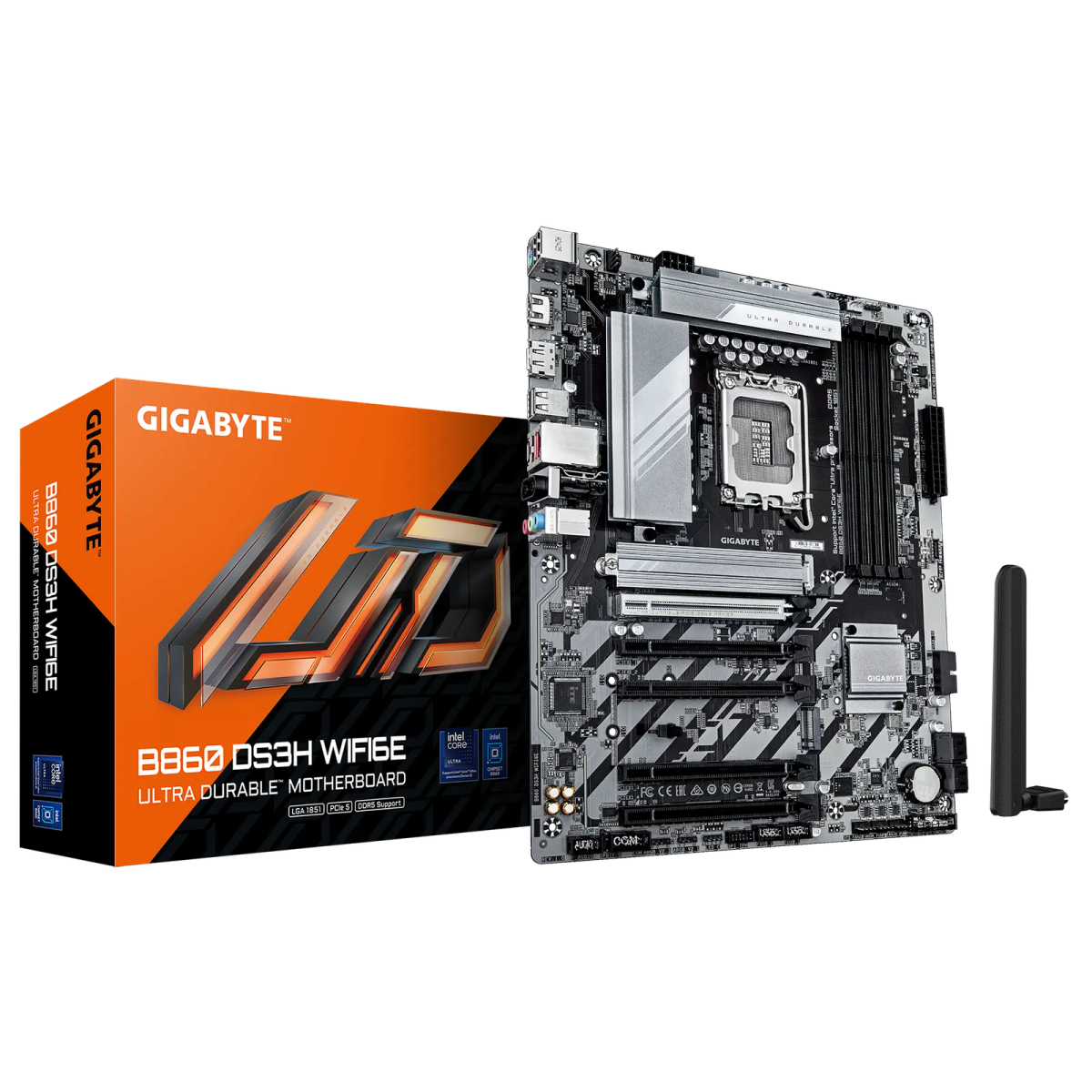 לוח אם – Gigabyte B860 DS3H WIFI6E ATX LGA1851 DDR5 - צבע שחור/כסוף