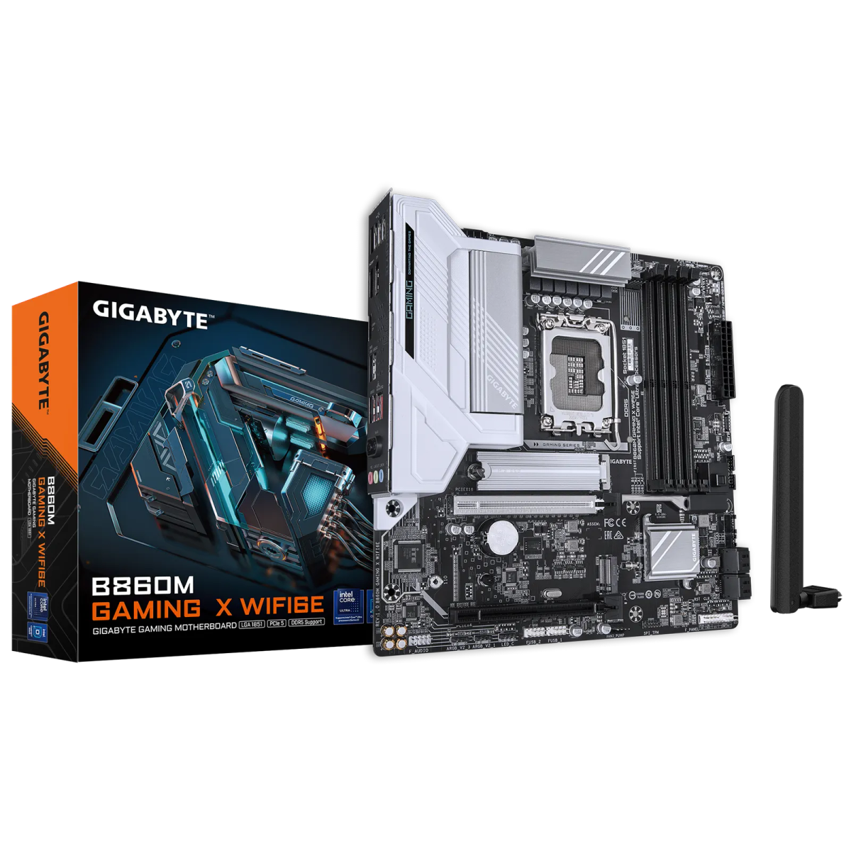 לוח אם – Gigabyte B860M GAMING X WIFI6E Micro-ATX LGA1851 DDR5 - צבע שחור/כסוף