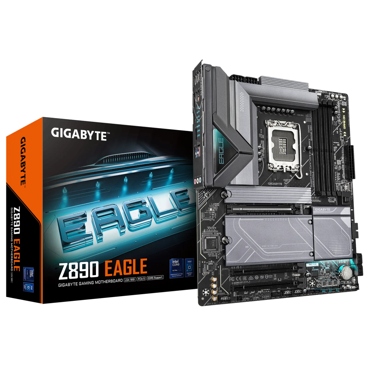 לוח אם – Gigabyte Z890 EAGLE ATX LGA1851 DDR5 - צבע שחור/אפור