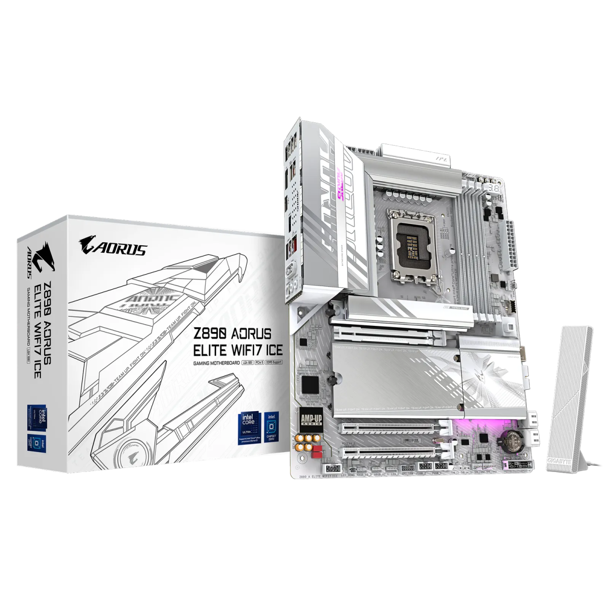 לוח אם – Gigabyte Z890 AORUS ELITE WIFI7 ICE ATX LGA1851 DDR5 – צבע לבן