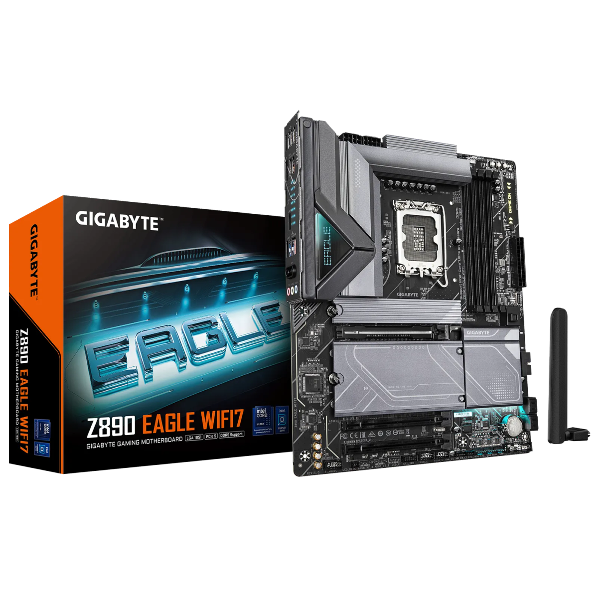 לוח אם – Gigabyte Z890 EAGLE WIFI7 ATX LGA1851 DDR5 - צבע שחור/אפור