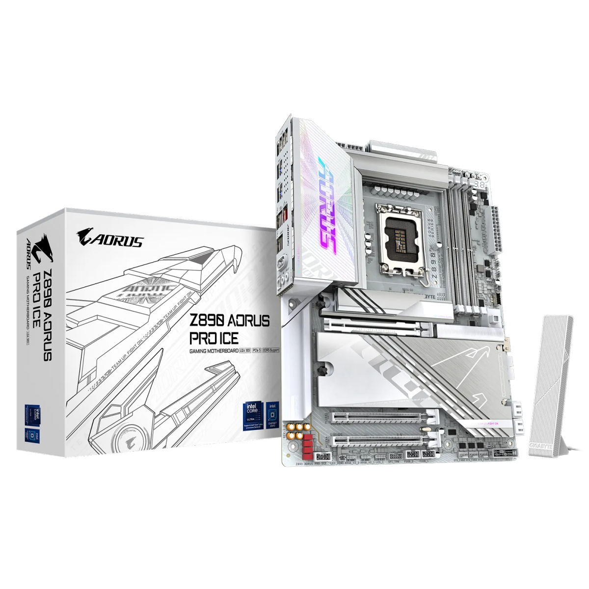 לוח אם – Gigabyte Z890 AORUS PRO ICE ATX LGA1851 DDR5 – צבע לבן
