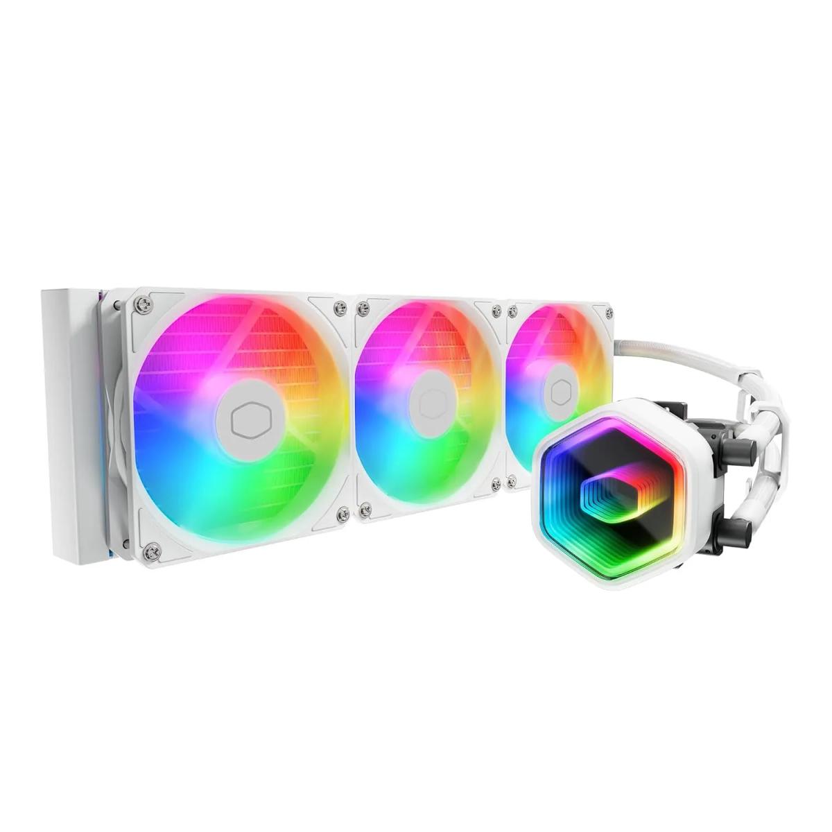 קירור נוזלי למעבד – CoolerMaster 360 Core II ARGB 360mm – צבע לבן