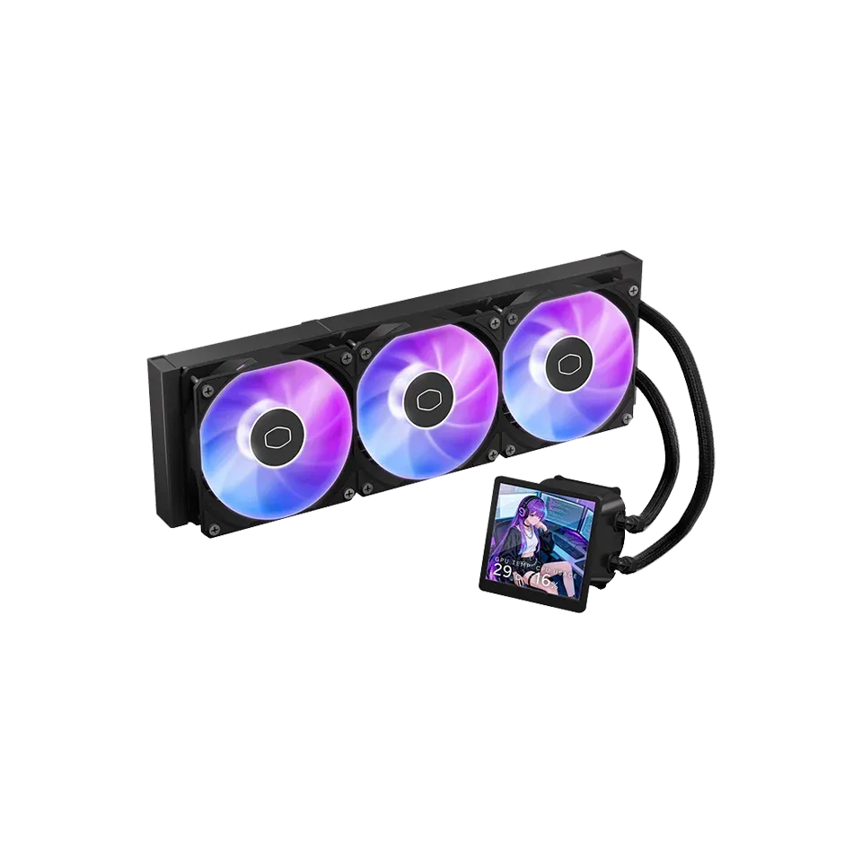 קירור נוזלי למעבד – Cooler Master MasterLiquid Core LCD 360mm ARGB – צבע שחור