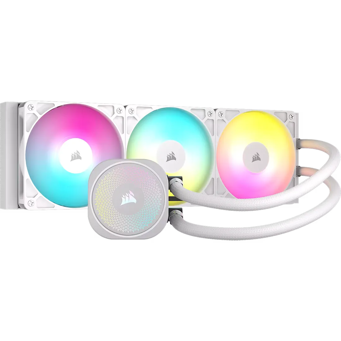 קירור נוזלי למעבד – Corsair Nantilus 360 RS ARGB AIO 360mm – צבע לבן