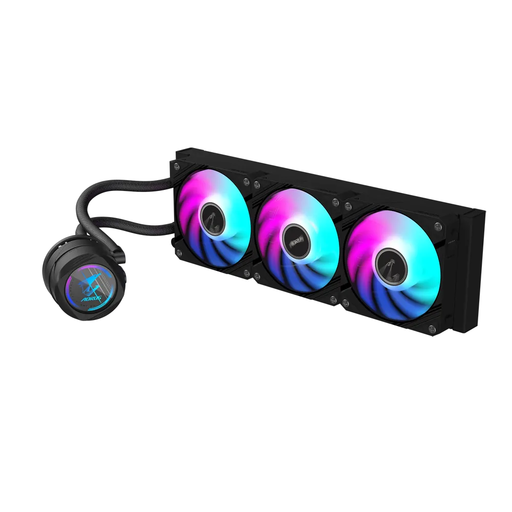 קירור נוזלי למעבד – Gigabyte AORUS WATERFORCE II 360 AIO 360mm Rev2.0 – צבע שחור