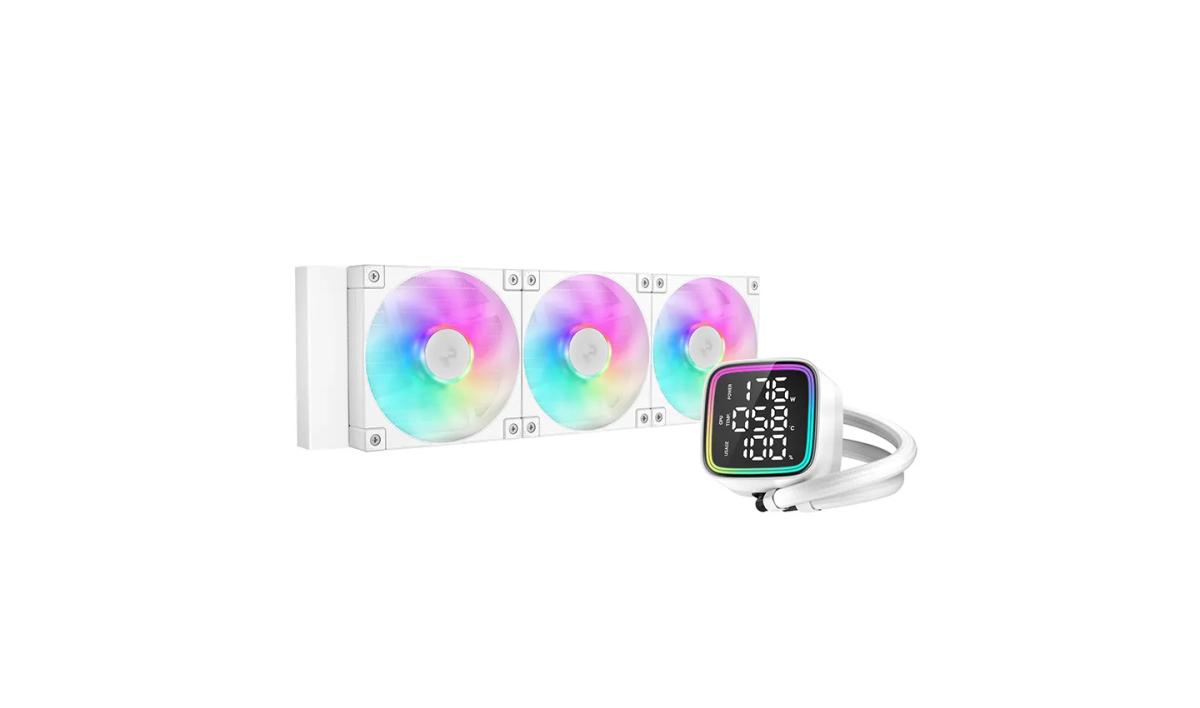 קירור נוזלי למעבד – DeepCool LD360 WH Display ARGB AIO 360mm – צבע לבן