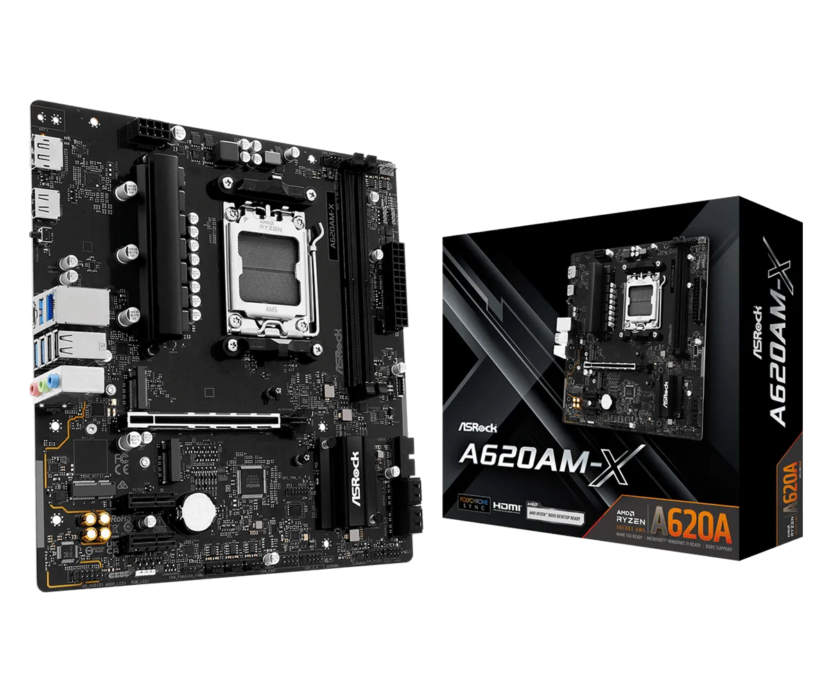 לוח אם – ASRock A620AM-X Micro-ATX AM5 DDR5 - צבע שחור
