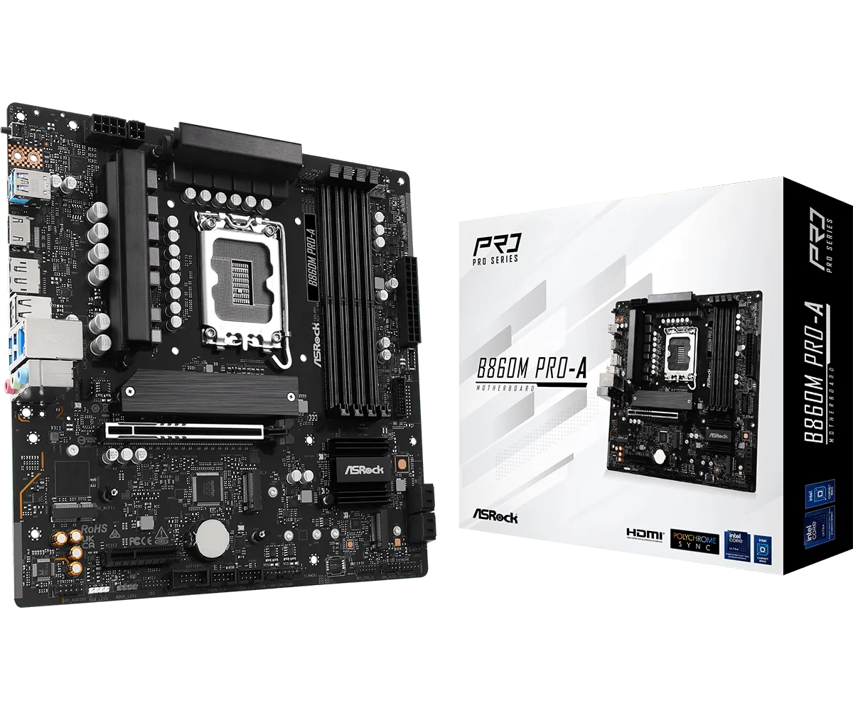 לוח אם – ASRock B860M Pro-A Micro-ATX LGA1851 DDR5 - צבע שחור
